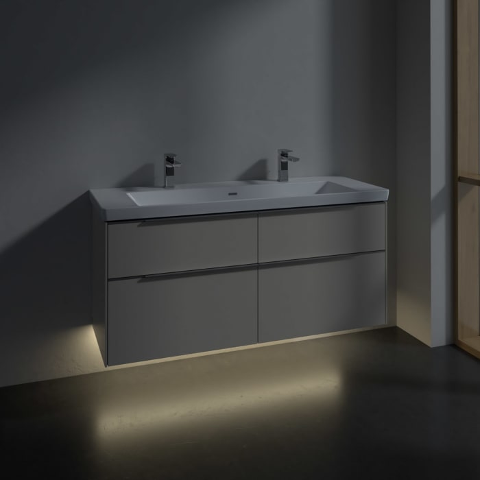 Villeroy & Boch Subway 3.0 Waschtischunterschrank 127,2 cm, 4 Auszüge, mit LED-Beleuchtung