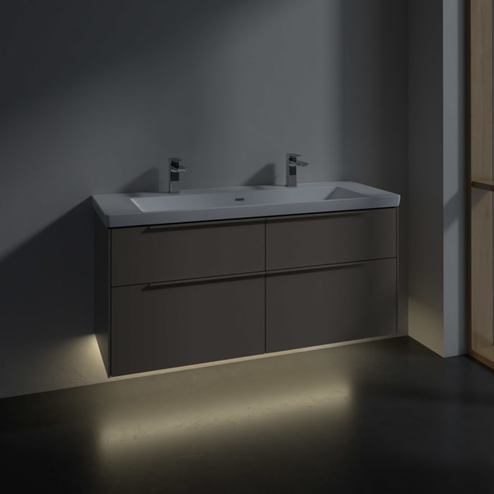 Villeroy & Boch Subway 3.0 Waschtischunterschrank 127,2 cm, 4 Auszüge, mit LED-Beleuchtung