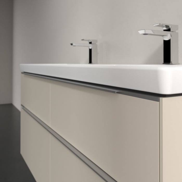 Villeroy & Boch Subway 3.0 Waschtischunterschrank 127,2 cm, 4 Auszüge, mit LED-Beleuchtung, für Doppel-Waschtisch