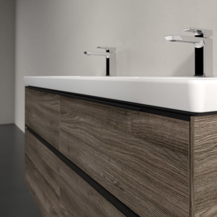 Villeroy & Boch Subway 3.0 Waschtischunterschrank 127,2 cm, 4 Auszüge, mit LED-Beleuchtung, für Doppel-Waschtisch