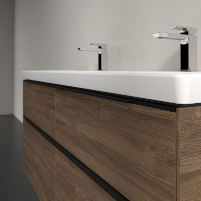 Villeroy & Boch Subway 3.0 Waschtischunterschrank 127,2 cm, 4 Auszüge, mit LED-Beleuchtung, für Doppel-Waschtisch