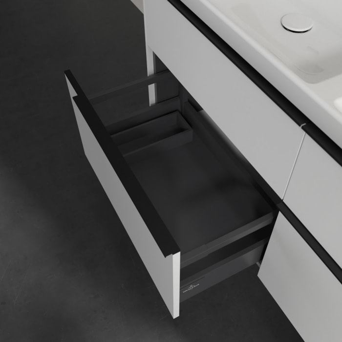 Villeroy & Boch Subway 3.0 Waschtischunterschrank 127,2 cm, 4 Auszüge, ohne LED-Beleuchtung, für Doppel-Waschtisch