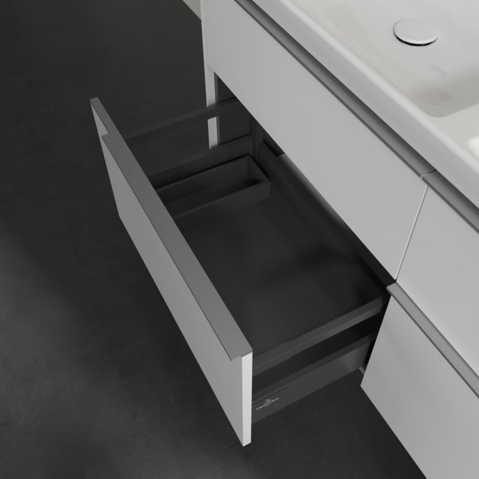 Villeroy & Boch Subway 3.0 Waschtischunterschrank 127,2 cm, 4 Auszüge, mit LED-Beleuchtung, für Doppel-Waschtisch