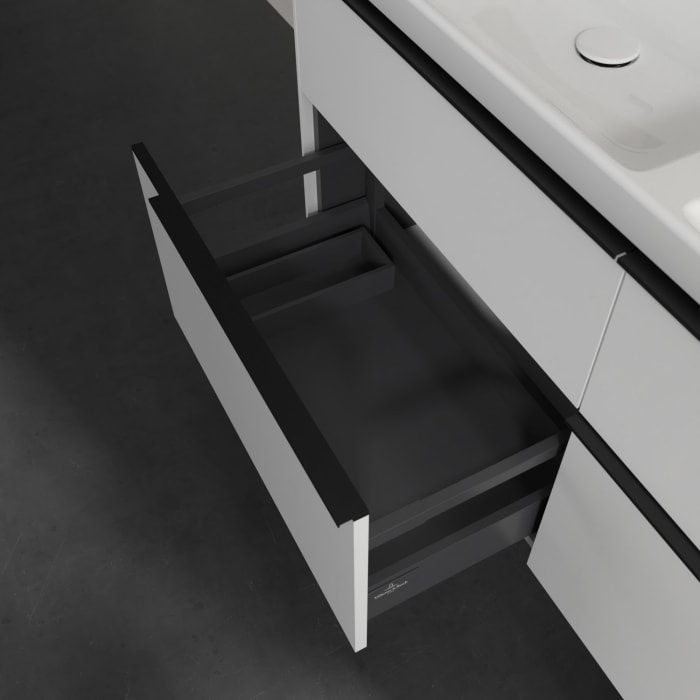 Villeroy & Boch Subway 3.0 Waschtischunterschrank 127,2 cm, 4 Auszüge, mit LED-Beleuchtung, für Doppel-Waschtisch