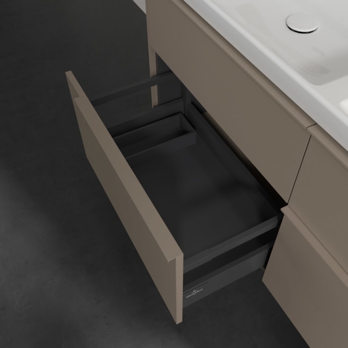 Villeroy & Boch Subway 3.0 Waschtischunterschrank 127,2 cm, 4 Auszüge, mit LED-Beleuchtung, für Doppel-Waschtisch