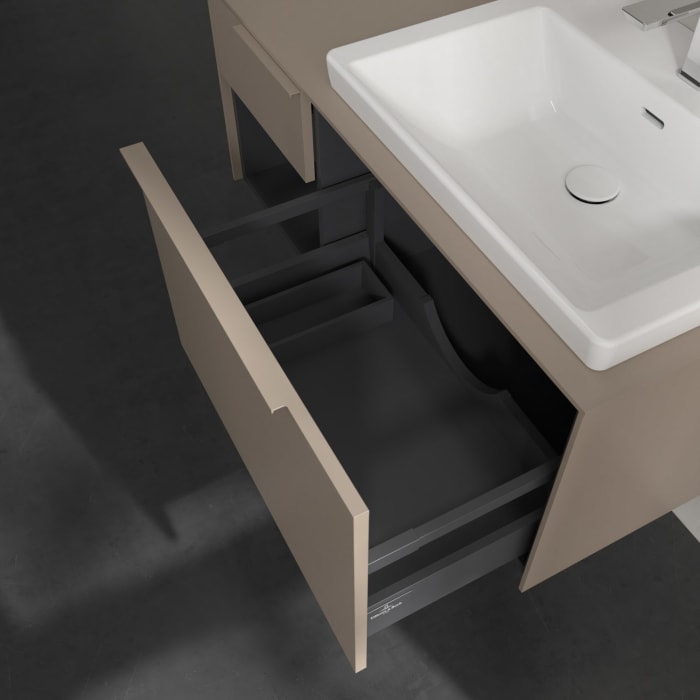 Villeroy & Boch Subway 3.0 Waschtischunterschrank 100,1 cm, 2 Auszüge und Regal links, mit LED-Beleuchtung