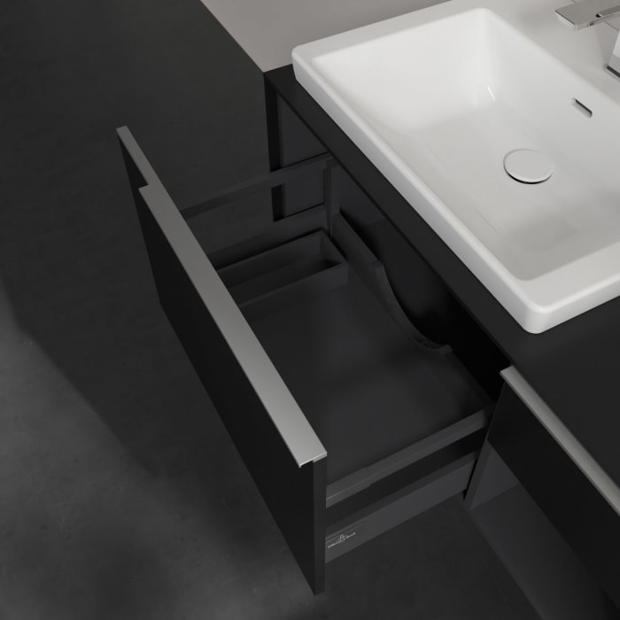 Villeroy & Boch Subway 3.0 Waschtischunterschrank 100,1 cm, 2 Auszüge und Regal rechts, mit LED-Beleuchtung