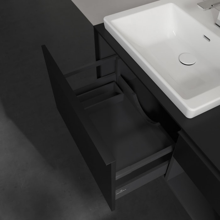 Villeroy & Boch Subway 3.0 Waschtischunterschrank 100,1 cm, 2 Auszüge und Regal rechts, mit LED-Beleuchtung