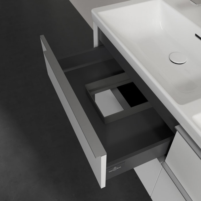 Villeroy & Boch Subway 3.0 Waschtischunterschrank 127,2 cm, 4 Auszüge, ohne LED-Beleuchtung, für Doppel-Waschtisch