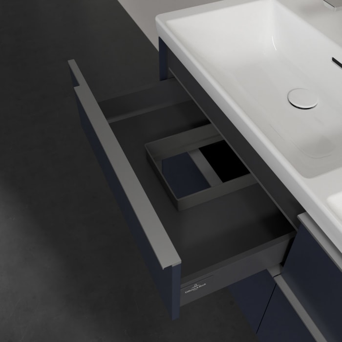 Villeroy & Boch Subway 3.0 Waschtischunterschrank 127,2 cm, 4 Auszüge, mit LED-Beleuchtung, für Doppel-Waschtisch