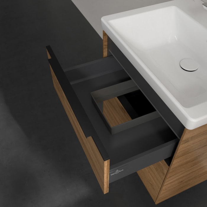 Villeroy & Boch Subway 3.0 Waschtischunterschrank 57,2 cm, 2 Auszüge, mit LED-Beleuchtung