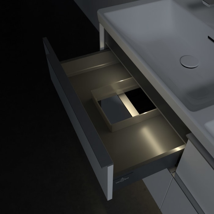 Villeroy & Boch Subway 3.0 Waschtischunterschrank 127,2 cm, 4 Auszüge, mit LED-Beleuchtung, für Doppel-Waschtisch
