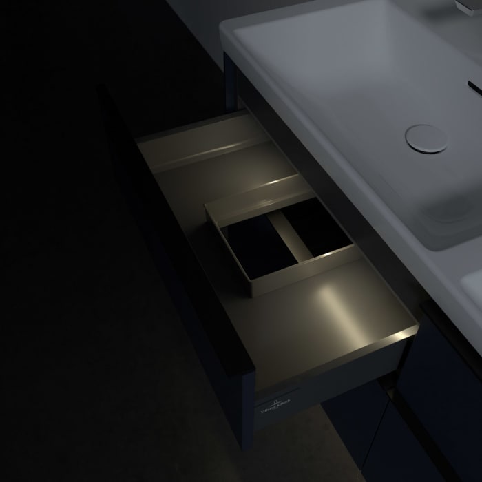 Villeroy & Boch Subway 3.0 Waschtischunterschrank 127,2 cm, 4 Auszüge, mit LED-Beleuchtung, für Doppel-Waschtisch
