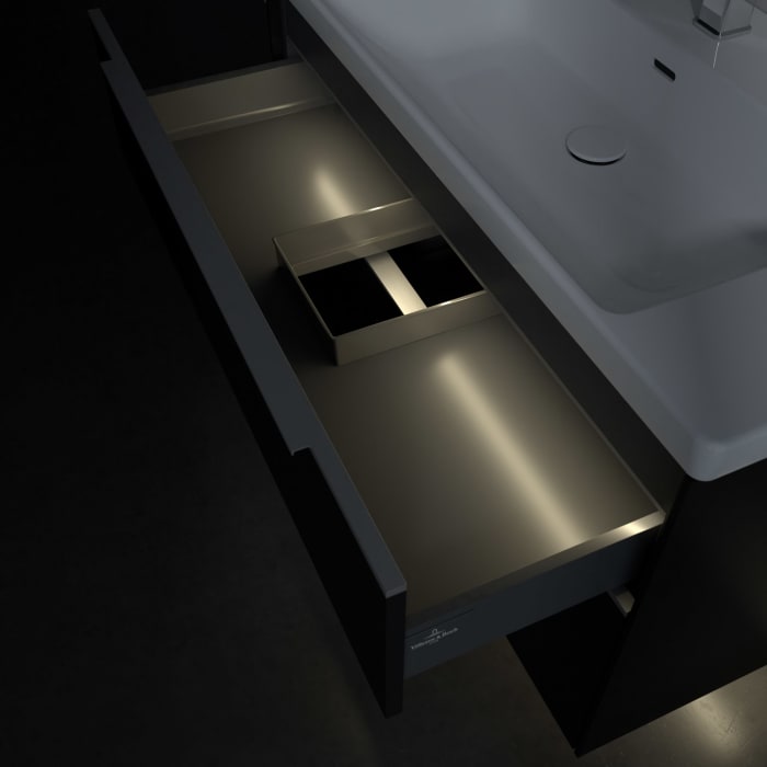 Villeroy & Boch Subway 3.0 Waschtischunterschrank 97,3 cm, 2 Auszüge, mit LED-Beleuchtung