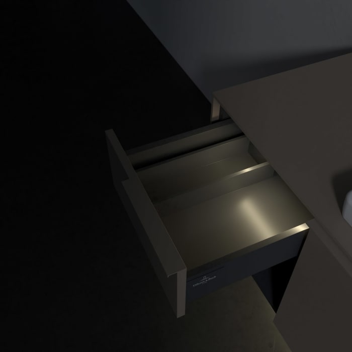 Villeroy & Boch Subway 3.0 Waschtischunterschrank 100,1 cm, 2 Auszüge und Regal links, mit LED-Beleuchtung