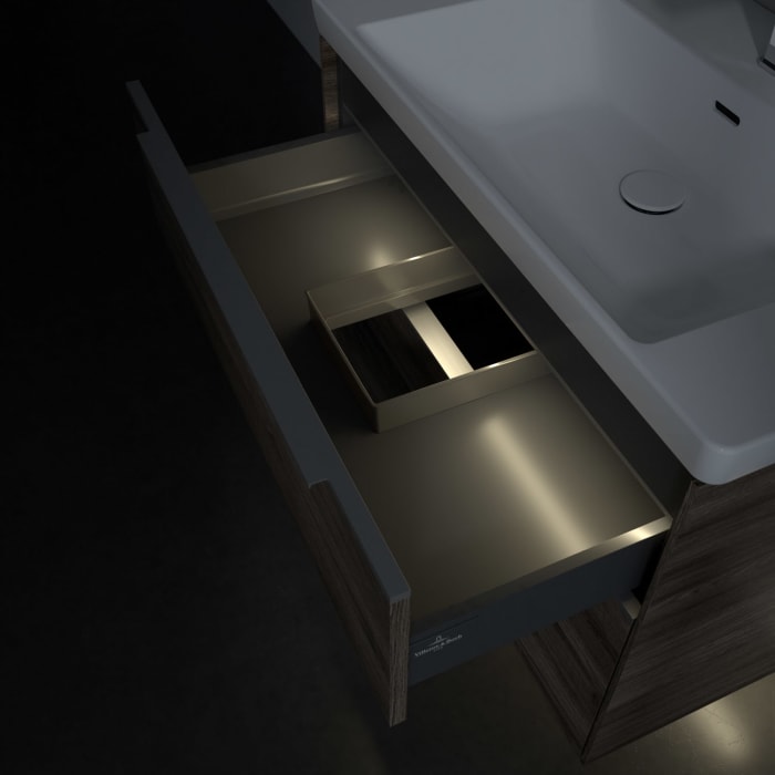 Villeroy & Boch Subway 3.0 Waschtischunterschrank 77,2 cm, 2 Auszüge, mit LED-Beleuchtung