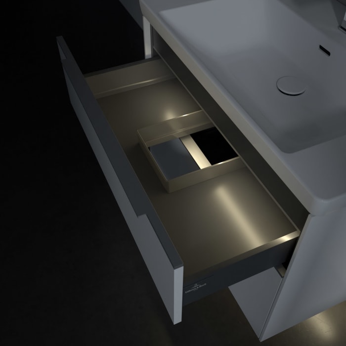 Villeroy & Boch Subway 3.0 Waschtischunterschrank 77,2 cm, 2 Auszüge, mit LED-Beleuchtung