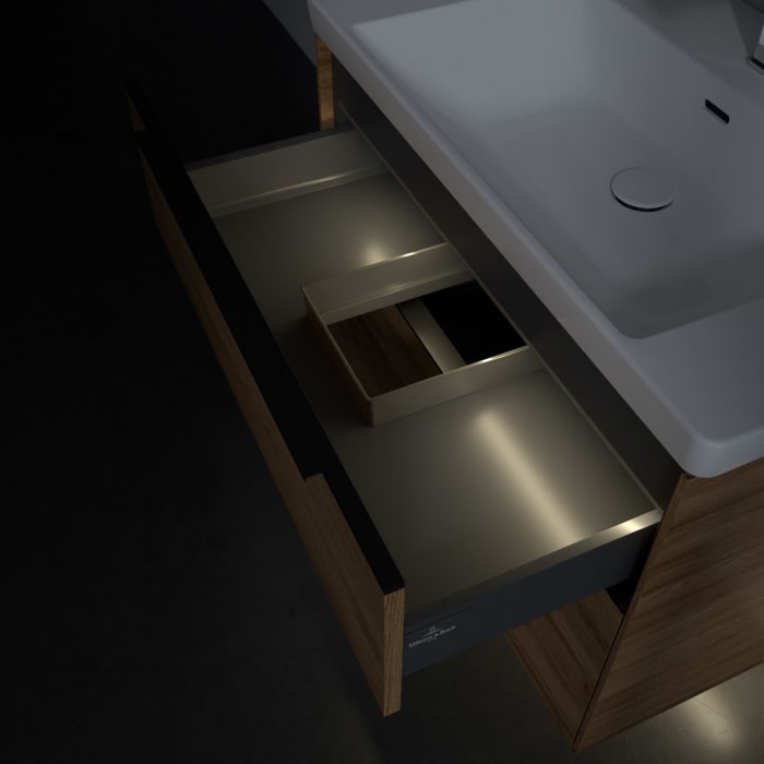 Villeroy & Boch Subway 3.0 Waschtischunterschrank 77,2 cm, 2 Auszüge, mit LED-Beleuchtung