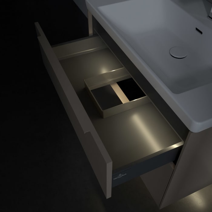 Villeroy & Boch Subway 3.0 Waschtischunterschrank 77,2 cm, 2 Auszüge, mit LED-Beleuchtung