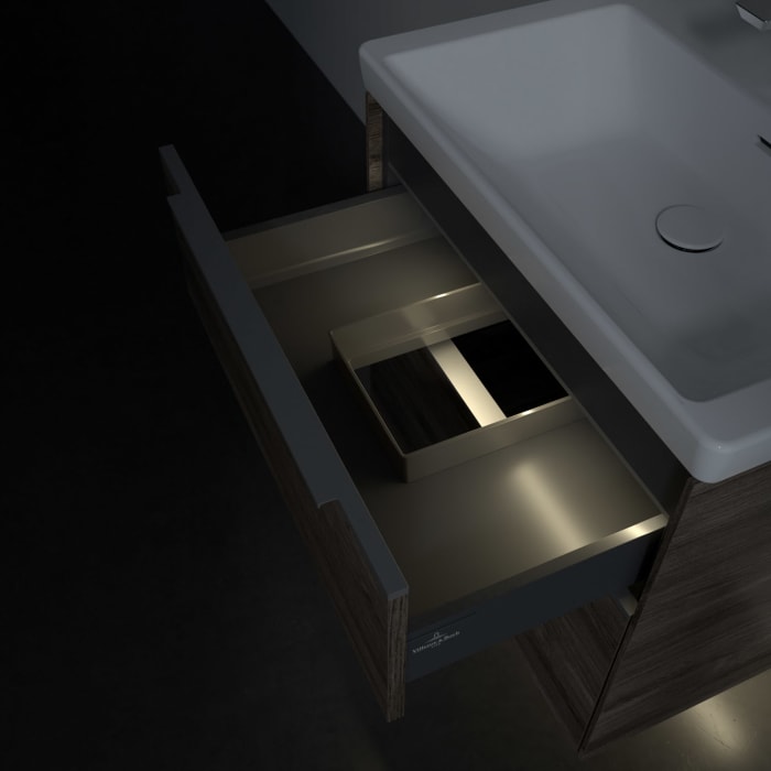 Villeroy & Boch Subway 3.0 Waschtischunterschrank 62,2 cm, 2 Auszüge, mit LED-Beleuchtung