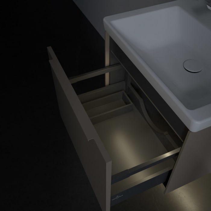Villeroy & Boch Subway 3.0 Waschtischunterschrank 57,2 cm, 1 Auszug, mit LED-Beleuchtung