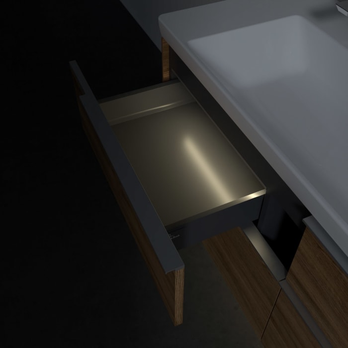 Villeroy & Boch Subway 3.0 Waschtischunterschrank 127,2 cm, 4 Auszüge, mit LED-Beleuchtung