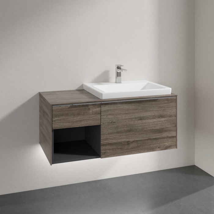 Villeroy & Boch Subway 3.0 Badmöbel-Set 100,1 cm mit Beleuchtung, Waschbecken rechts