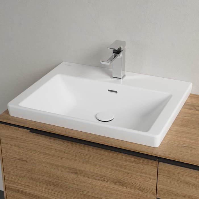 Villeroy & Boch Subway 3.0 Badmöbel-Set 100,1 cm Griff volcano black, Waschbecken links mit CeramicPlus