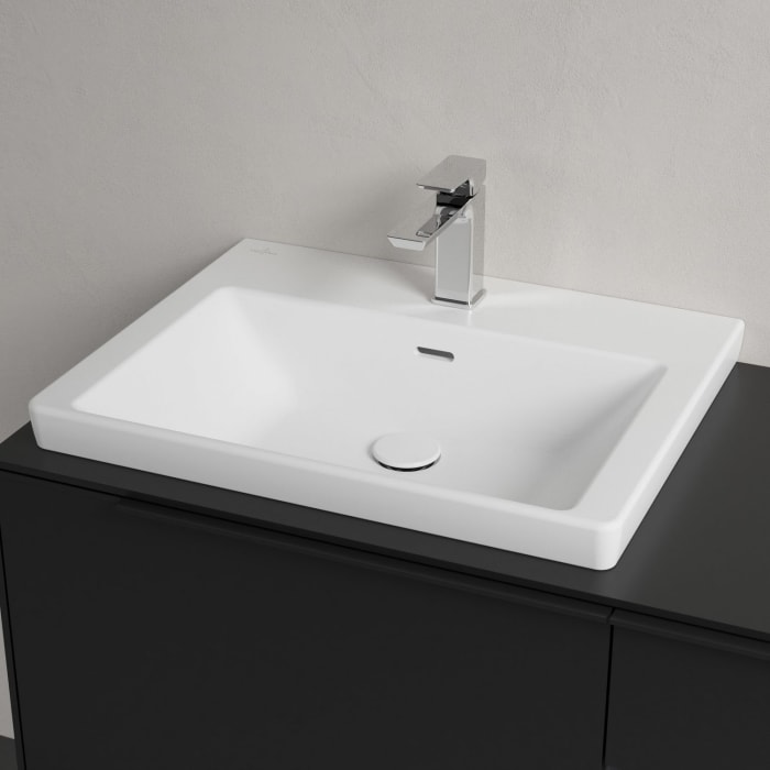 Villeroy & Boch Subway 3.0 Badmöbel-Set 100,1 cm Griff volcano black, Waschbecken links mit CeramicPlus