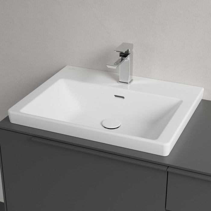Villeroy & Boch Subway 3.0 Badmöbel-Set 100,1 cm Griff in Möbelfarbe, Waschbecken links mit CeramicPlus
