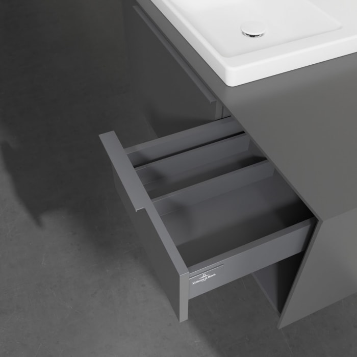 Villeroy & Boch Subway 3.0 Badmöbel-Set 100,1 cm Griff in Möbelfarbe, Waschbecken links mit CeramicPlus