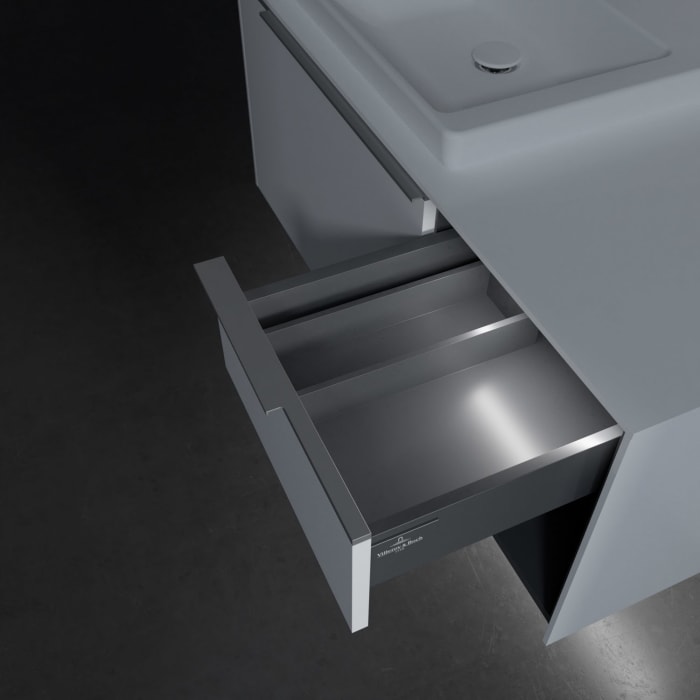 Villeroy & Boch Subway 3.0 Badmöbel-Set 100,1 cm mit Beleuchtung, Waschbecken links mit CeramicPlus