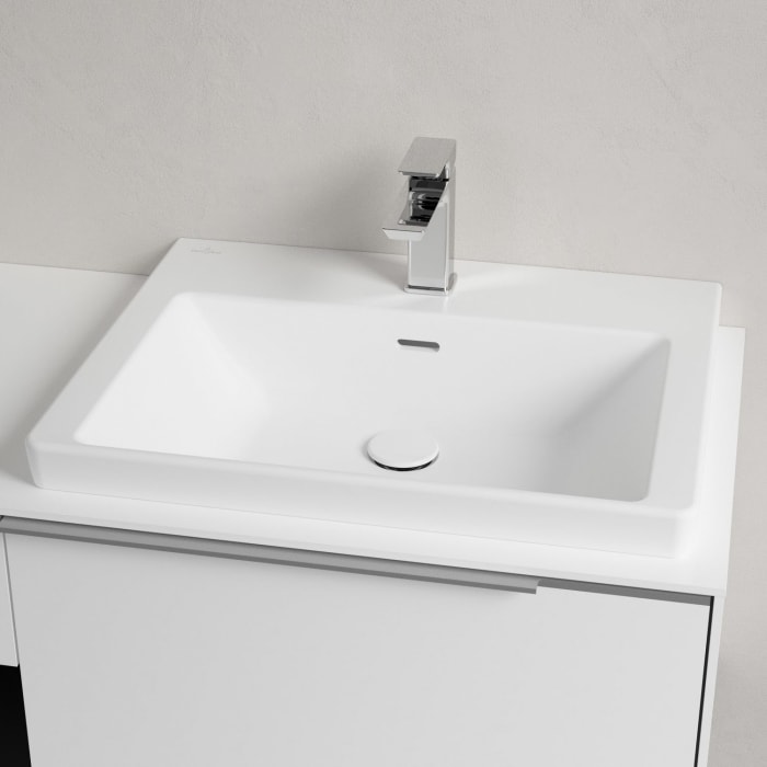 Villeroy & Boch Subway 3.0 Badmöbel-Set 100,1 cm mit Beleuchtung, Waschbecken rechts mit CeramicPlus