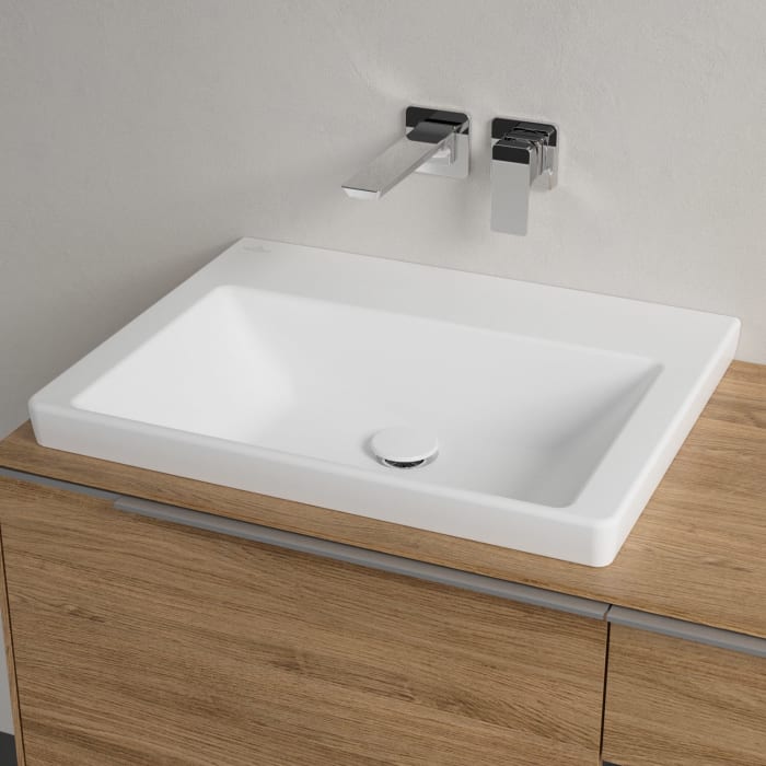 Villeroy & Boch Subway 3.0 Badmöbel-Set 100,1 cm mit Beleuchtung, Waschbecken links mit CeramicPlus