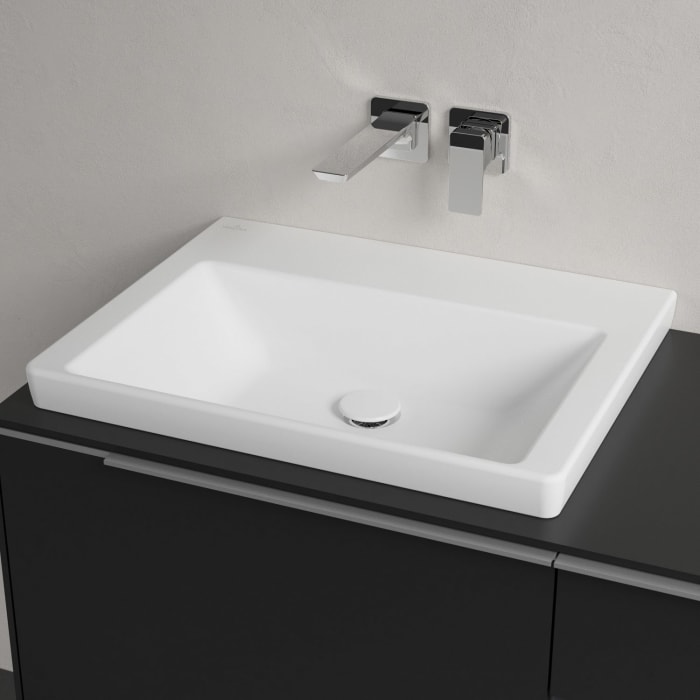 Villeroy & Boch Subway 3.0 Badmöbel-Set 100,1 cm mit Beleuchtung, Waschbecken links mit CeramicPlus