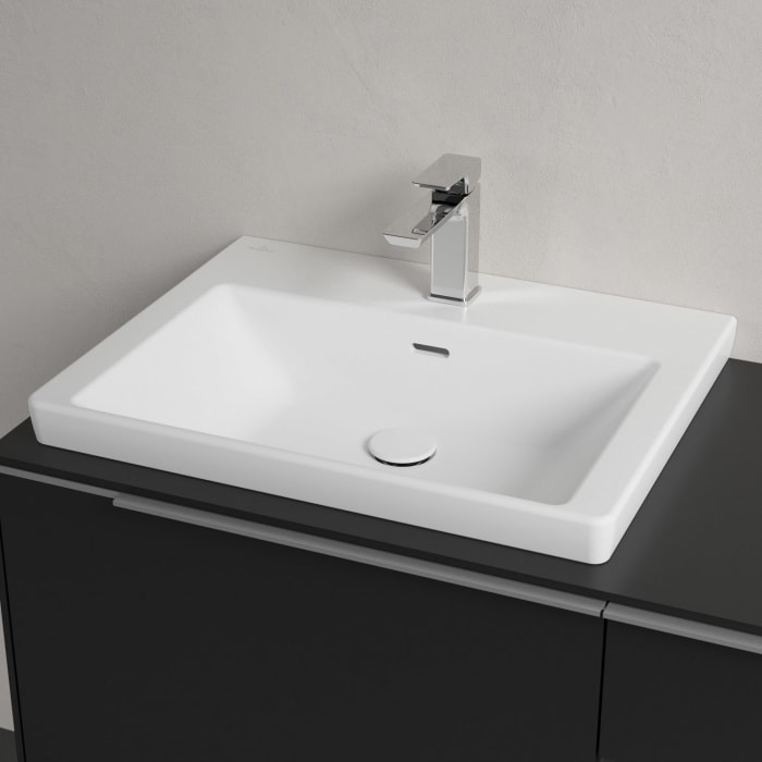 Villeroy & Boch Subway 3.0 Badmöbel-Set 100,1 cm mit Beleuchtung, Waschbecken links mit CeramicPlus