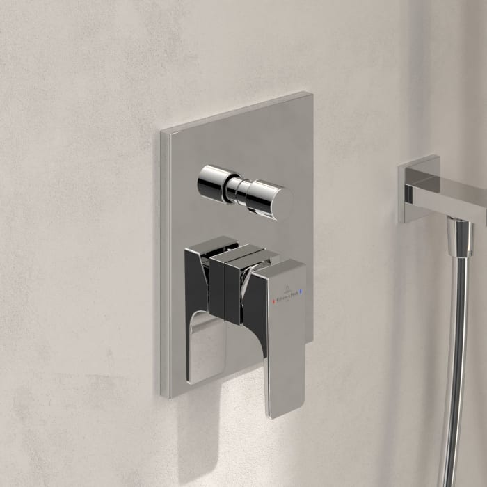 Villeroy & Boch Taro Duschsystem mit Brausehalter, Handbrause und UP-Einhebel-Armatur