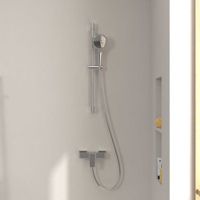 Villeroy & Boch Taro Duschgarnitur mit Brausestange, Handbrause und Aufputz-Duscharmatur