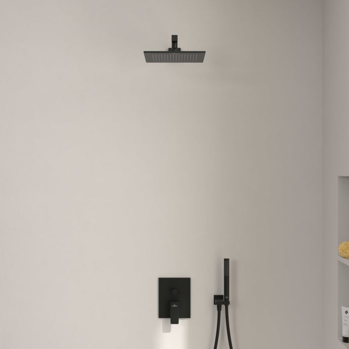 Villeroy & Boch Taro Duschsystem mit Brausehalter, Stabhandbrause und UP-Einhebel-Armatur