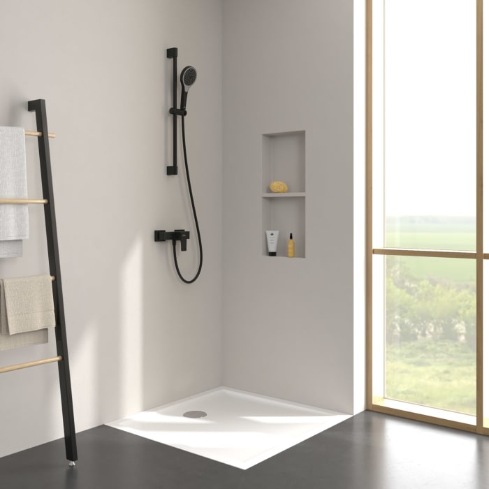 Villeroy & Boch Taro Duschgarnitur mit Brausestange, Handbrause und Aufputz-Duscharmatur