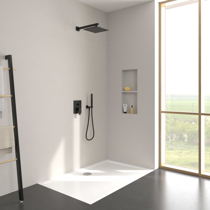 Villeroy & Boch Taro Duschsystem mit Brausehalter, Stabhandbrause und UP-Einhebel-Armatur