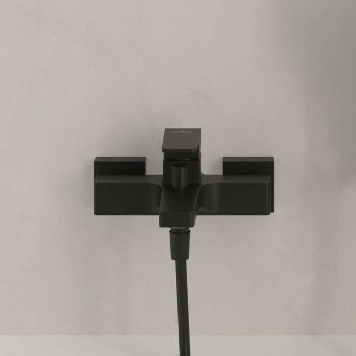 Villeroy & Boch Taro Duschgarnitur mit Brausehalter, Stabhandbrause und Wannenarmatur