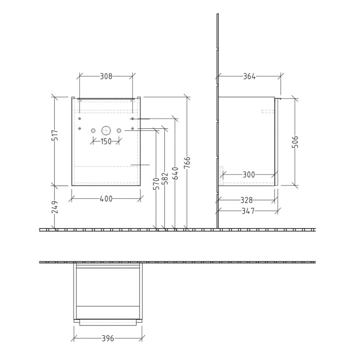 Villeroy & Boch Taro Waschtischunterschrank 40 cm mit 1 Tür, Anschlag rechts
