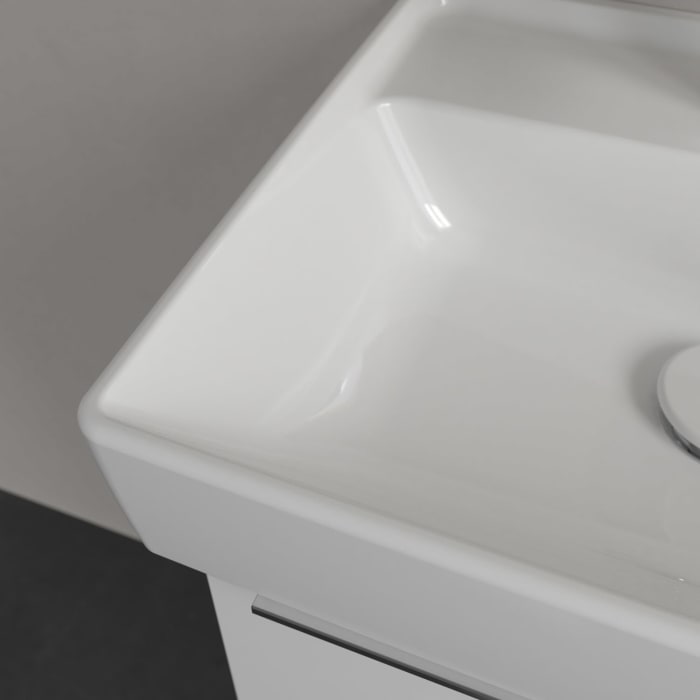 Villeroy & Boch Taro Waschtisch 45 cm mit CeramicPlus Beschichtung, 1 Hahnloch, ohne Überlauf