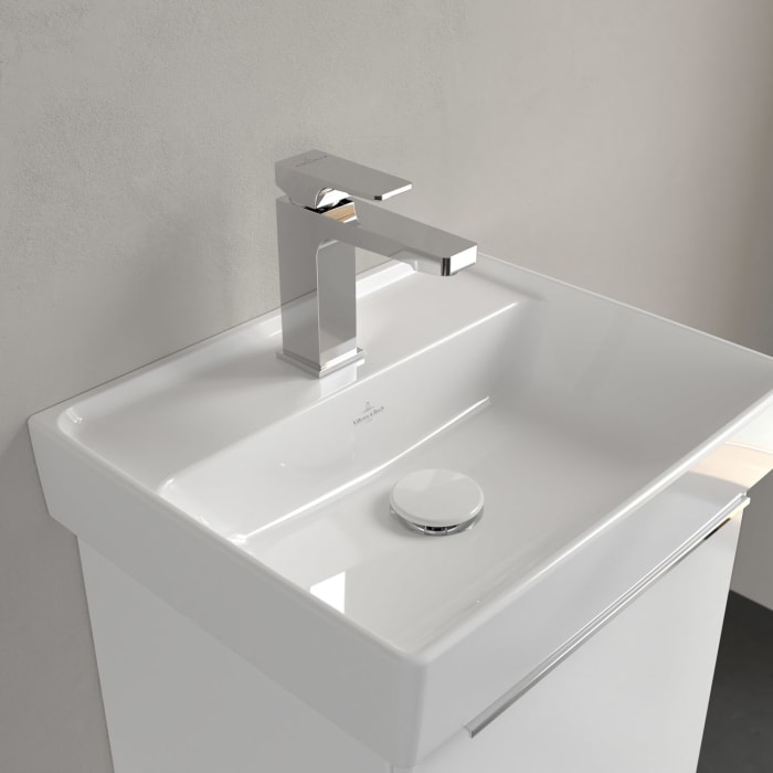 Villeroy & Boch Taro Waschtisch 45 cm mit CeramicPlus Beschichtung, 1 Hahnloch, ohne Überlauf