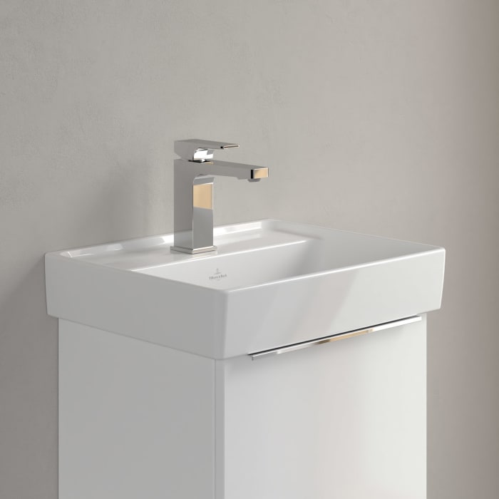 Villeroy & Boch Taro Waschtisch 45 cm mit CeramicPlus Beschichtung, 1 Hahnloch, ohne Überlauf