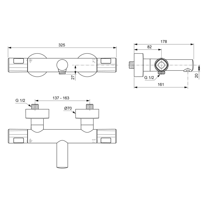 Villeroy & Boch Universal Aufputz-Badethermostat