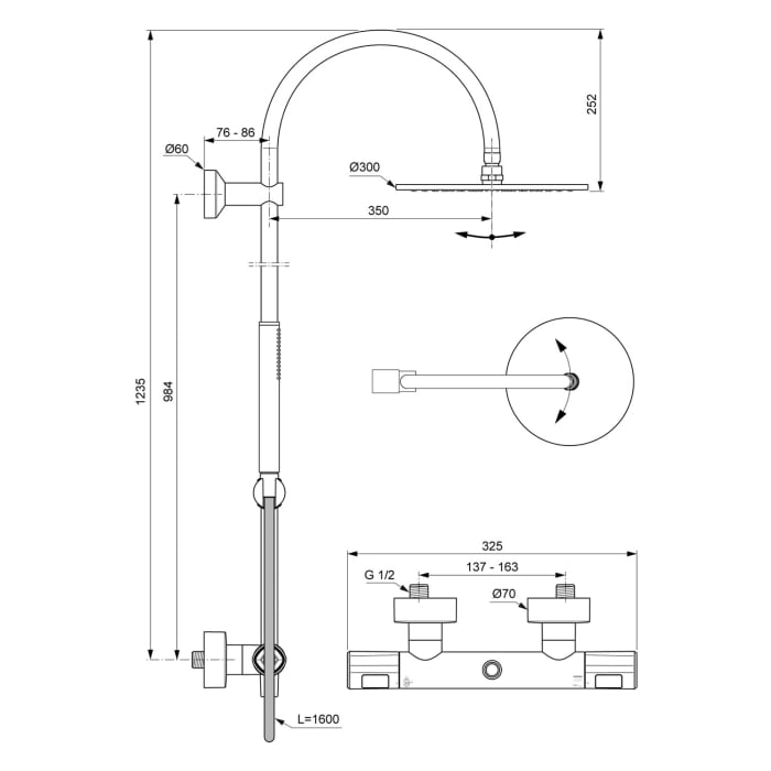Villeroy & Boch Universal Duschsystem mit Brausethermostat