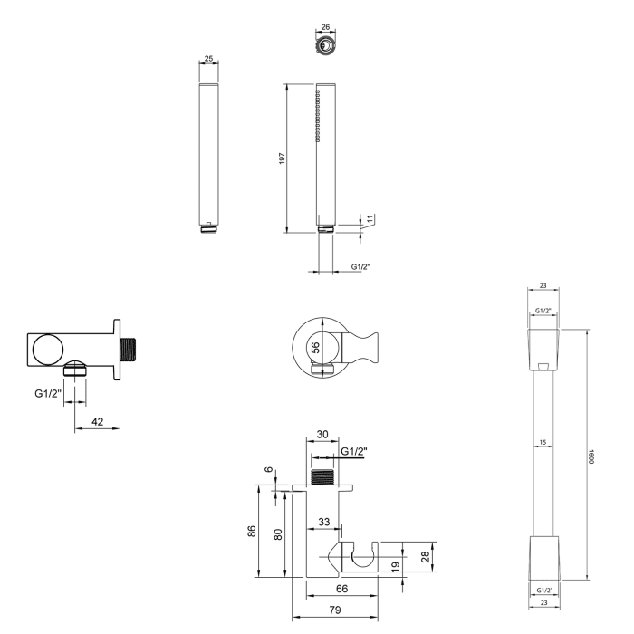 Villeroy & Boch Universal Taps & Fittings Unterputz-Thermostat-Set inkl. Regenbrause und Handbrause