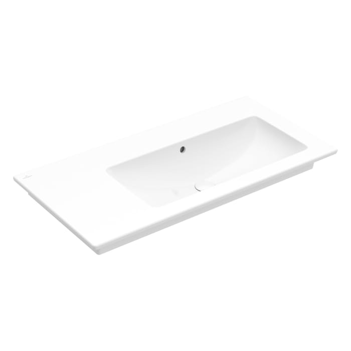 Villeroy & Boch Venticello Schrankwaschtisch 100 x 50 cm, ohne Hahnloch, mit Überlauf, Becken rechts